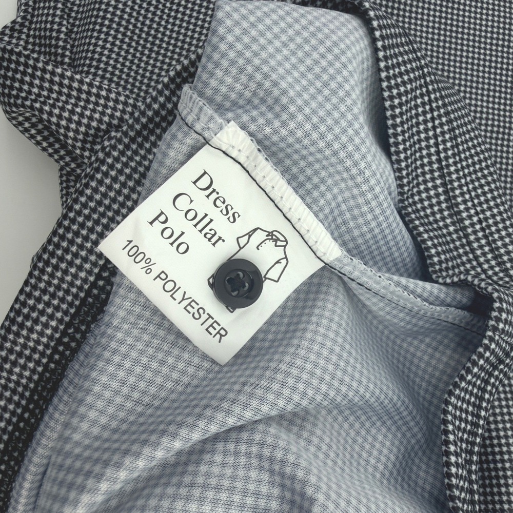 Collars & Co Polo Shirt Mens 3XL Black Houndstooth Dress Collar Short Sleeve NEW - Picture 10 of 12